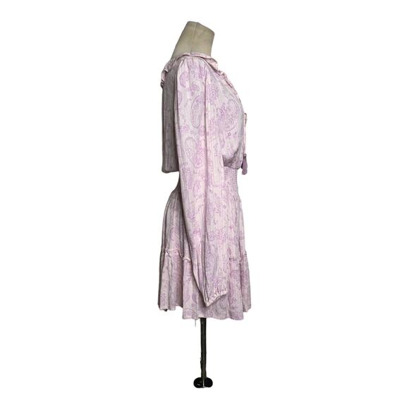 House oh Harlow 1960 pink Ajay Paisley print boho chic mini dress size small - Picture 4 of 12